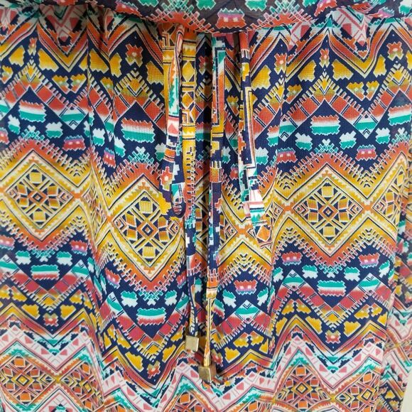 City Triangles Cutout Neckline Multicolor Mixed Stripe Sleeveless Dress M - Picture 3 of 6